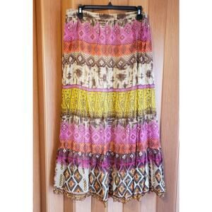 JM Collection size 14 maxi boho A-line skirt